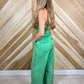 Strapless Green Wide Leg Jumpsuit