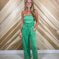 Strapless Green Wide Leg Jumpsuit