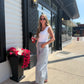 Stripe Barrel Leg Pants