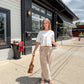 Stripe Barrel Leg Pants