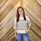 Stripe Half Sleeve Sweater