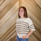 Stripe Half Sleeve Sweater