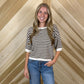 Stripe Short Sleeve Sweater