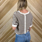 Stripe Short Sleeve Sweater