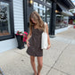 Button Down Suede Mini Dress
