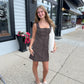 Button Down Suede Mini Dress
