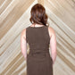 Suede Round Neck Belted Mini Dress