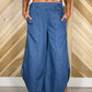 Tulip Hem Denim Wide Leg Pants