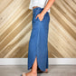 Tulip Hem Denim Wide Leg Pants