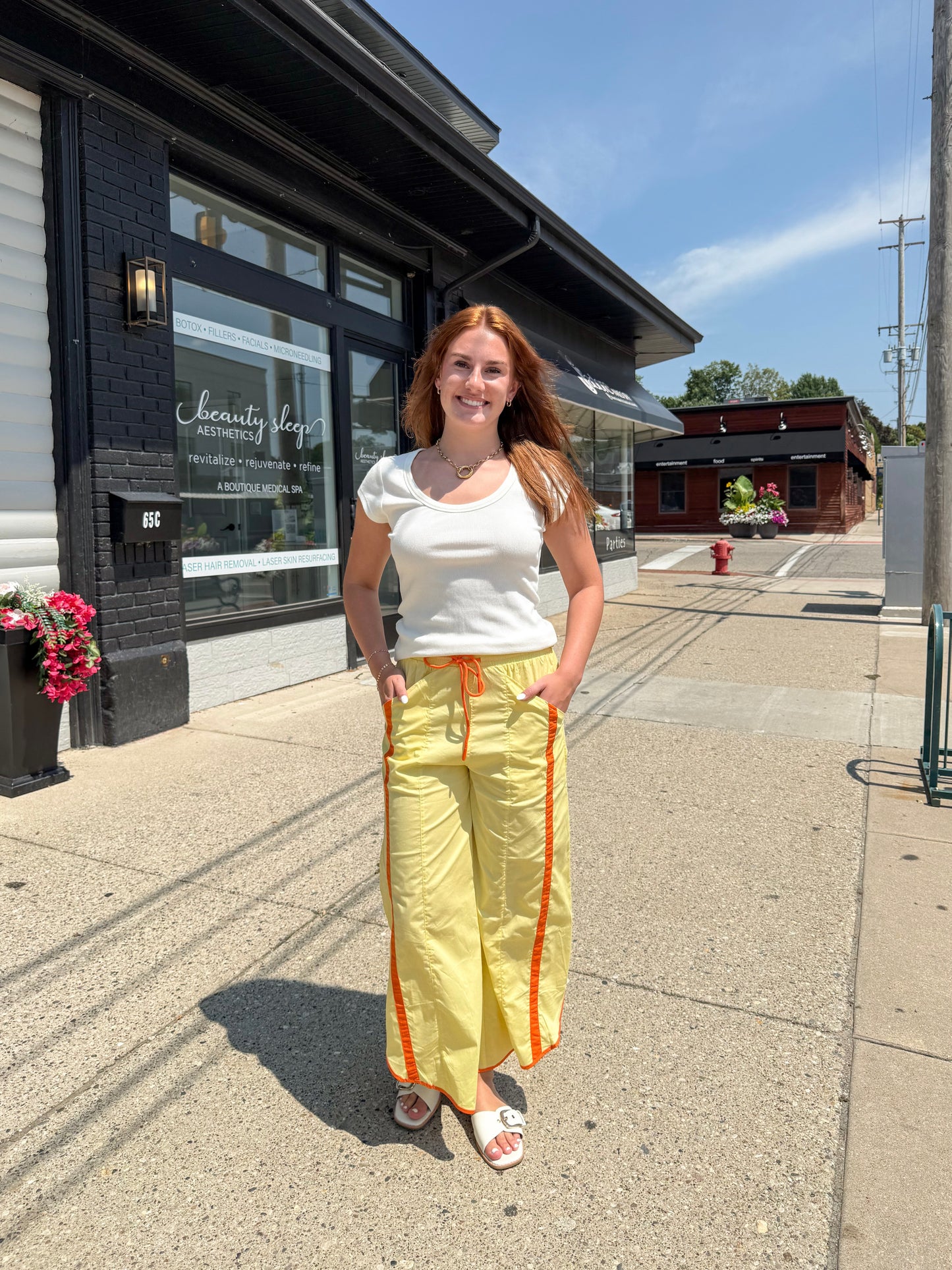 Tulip Stripe Nylon Pants