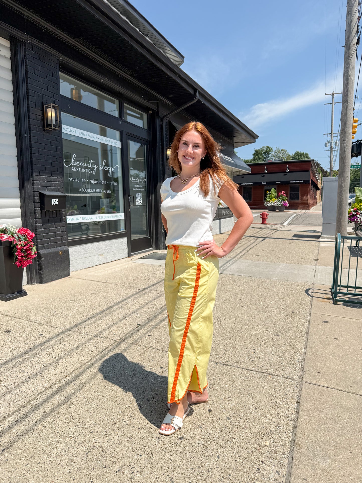 Tulip Stripe Nylon Pants