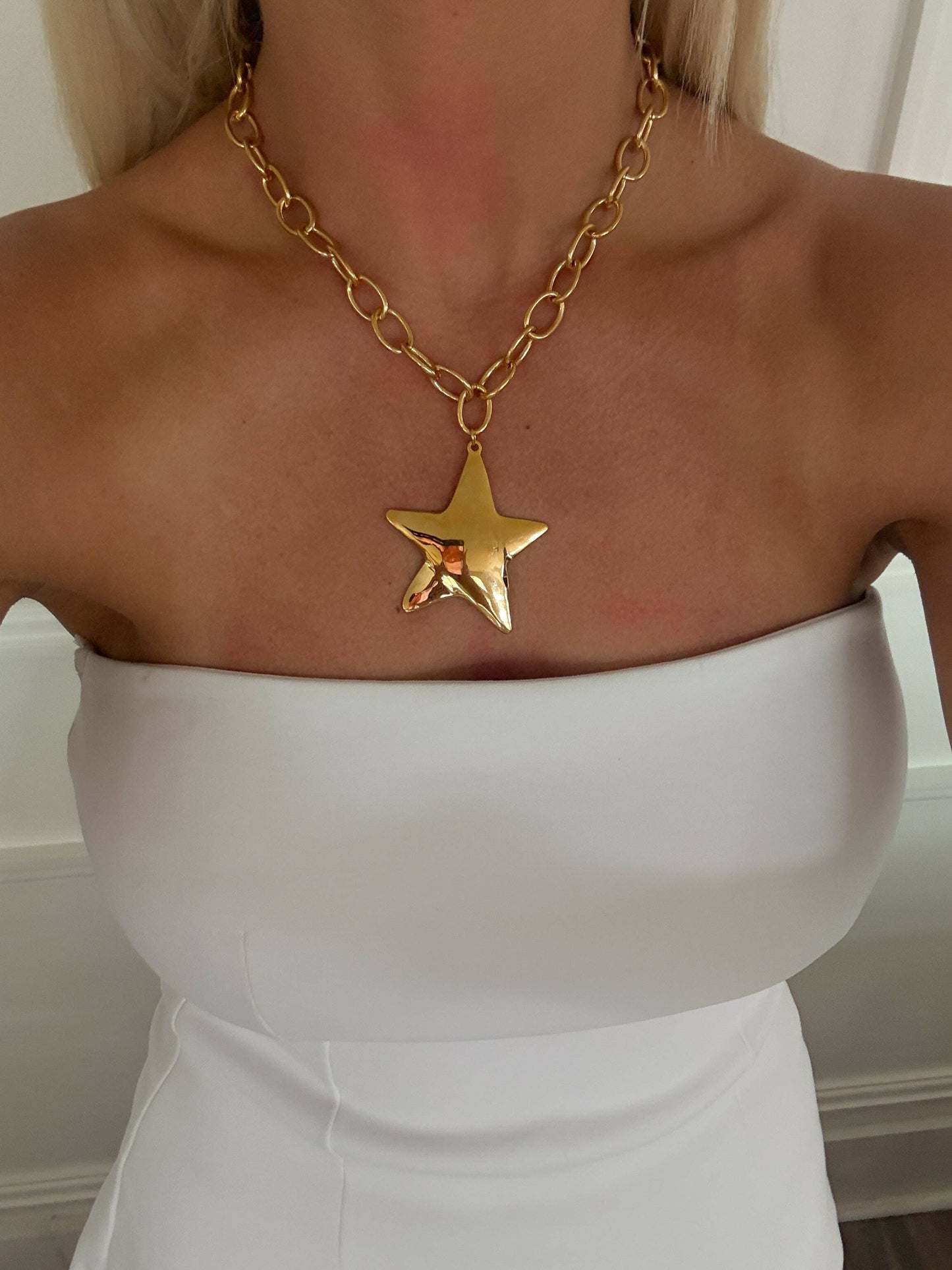 Chunky Gold Star Necklace