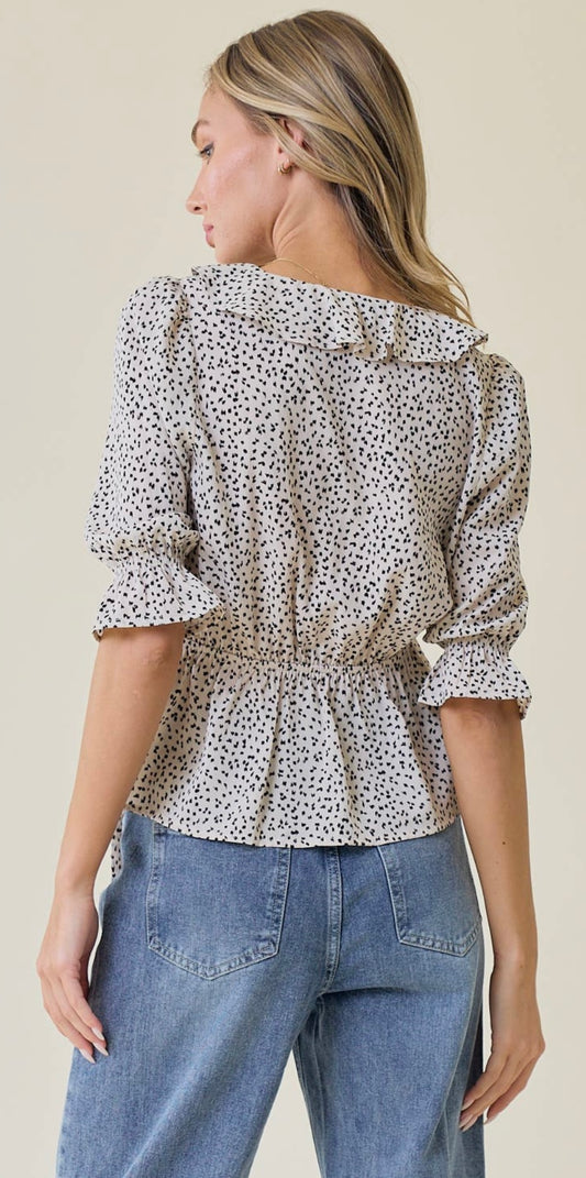 Ruffle Wrap Blouse