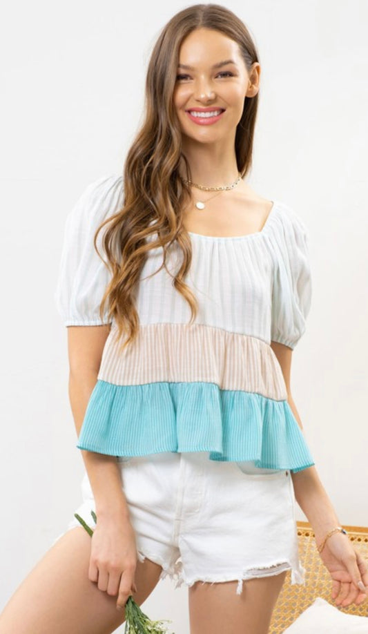 Striped Tier Top
