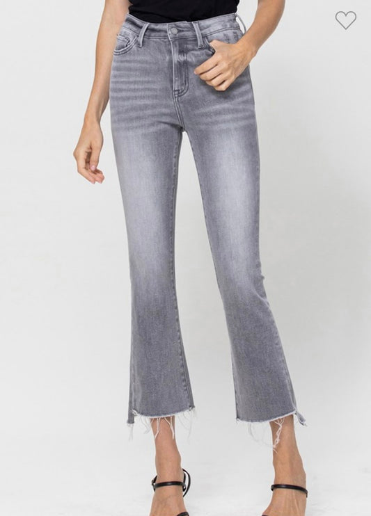 High Rise Crop Flare Jean