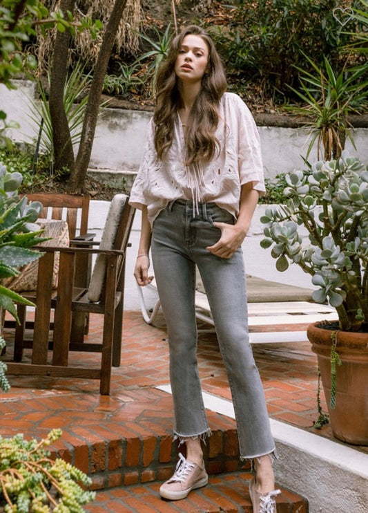 High Rise Crop Flare Jean