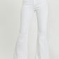 Mid Rise White Flare Jeans