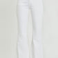 Mid Rise White Flare Jeans