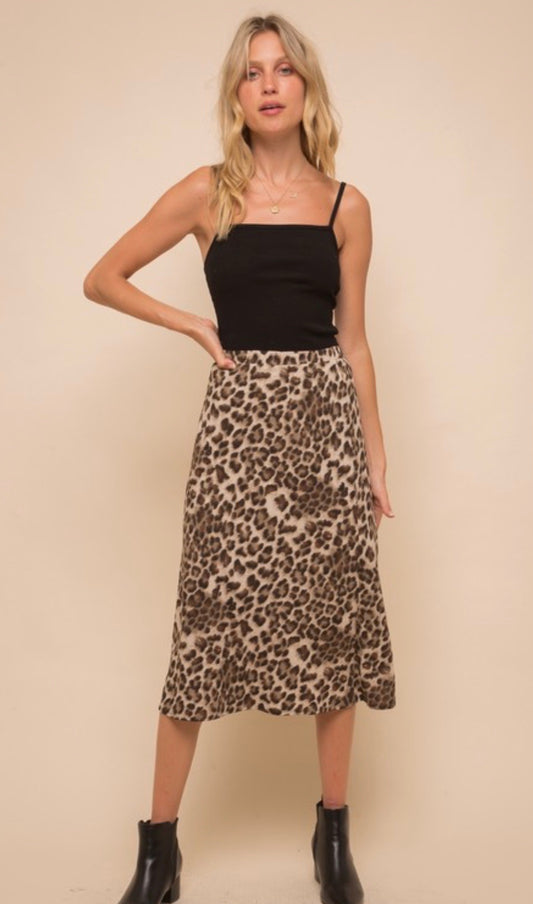 Leopard Midi Skirt