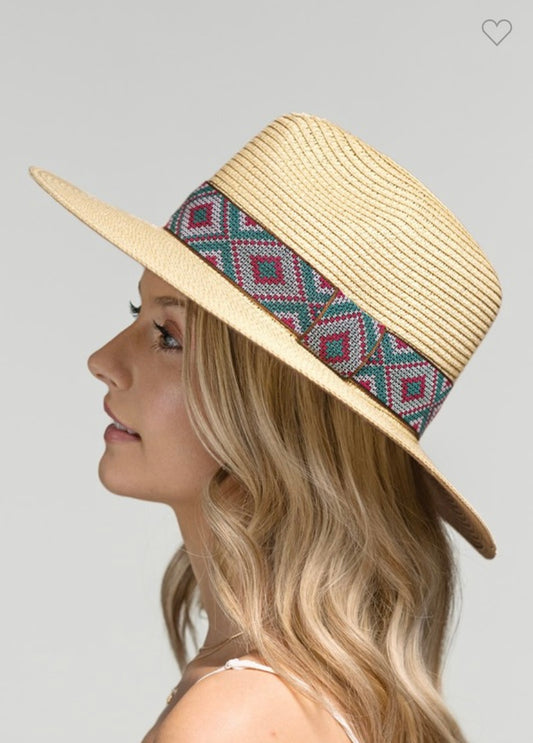 Colorful Band Panama Hat (2 Colors)