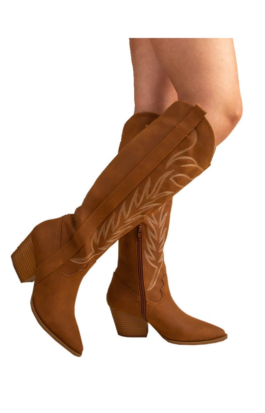 Chestnut Knee High Boots